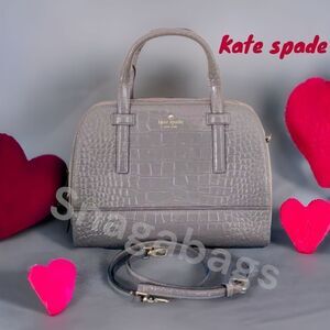 KATE SPADE NWT RIVERSIDE STREET EXOTIC SMALL FELIX CROSSBODY SATCHEL DEEP GRAPH
